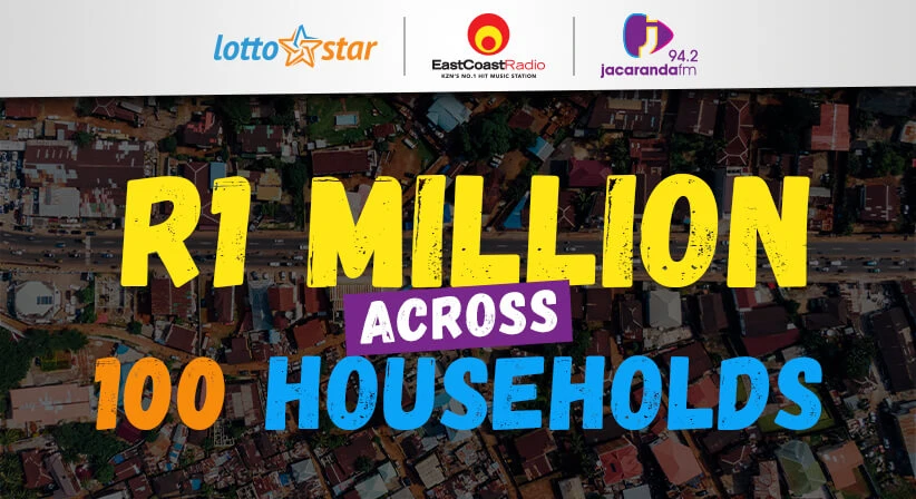 Lottostar、Jacaranda FM 和 East Coast Radio 共同提供了 100 万兰特的援助支持。